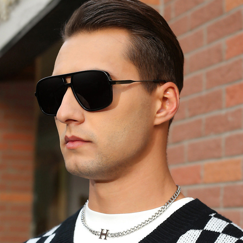 

Niche designer large frame glasses sunglasses men's 2023 fashion Europe and the United States TR90 frame style glasses UV400 protective lenses
