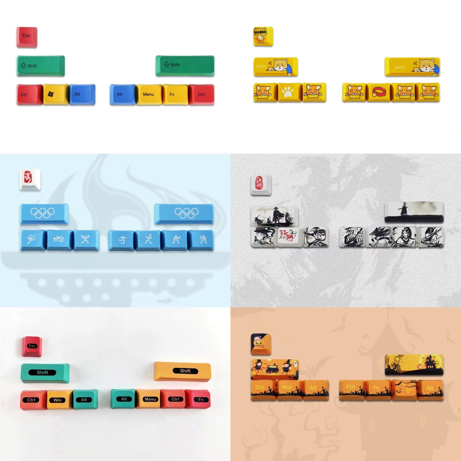 10Pcs PBT Oem Key cap Profile Layout Dye Sublimation Directional Keys ESC Keycaps for Mac/WIN Cherry MX Mechanical Keyboard-image-849895208