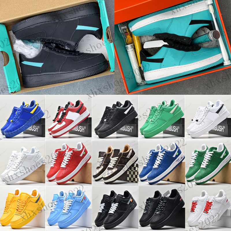 

New WHITE x 1 Low Forces MCA University Blue 2019 Mens Running Shoes fashion Designers Sneakers air one des chaussures off shoes 36-45, 22