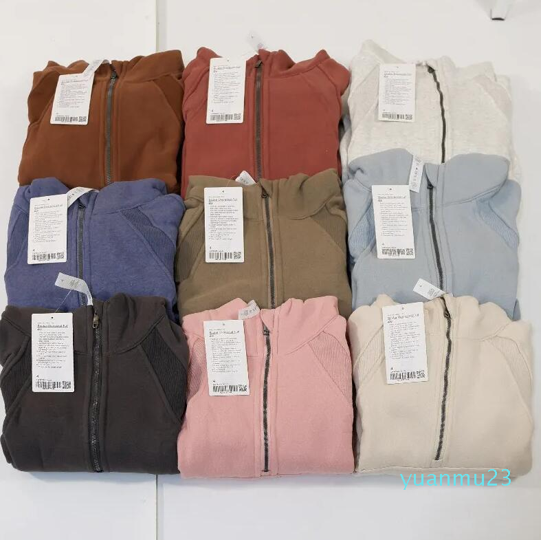 

Women's Autumn Hoodies & Sweatshirt Yoga Suit Jacket Ladies Sport Half Zipper thick Loose Short Style 11 Fleece, Cream