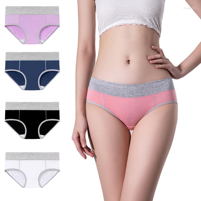 

Women's Panties 5PCS/Set M- Plus Size Women Cotton Patchwork Underwear Female Lingerie Sexy Girl Mid Waist Underpants