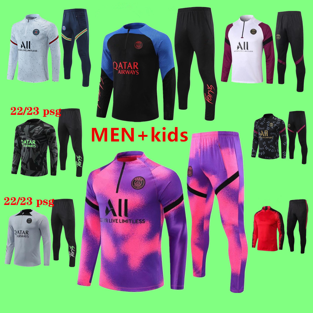 

2022 2023 soccer tracksuit psgs MBAPPE jacket futbol Long sleeves Survetement sets Hommes Sportswear 22 23 Adult training suits football tracksuits top man S-2XL, 19