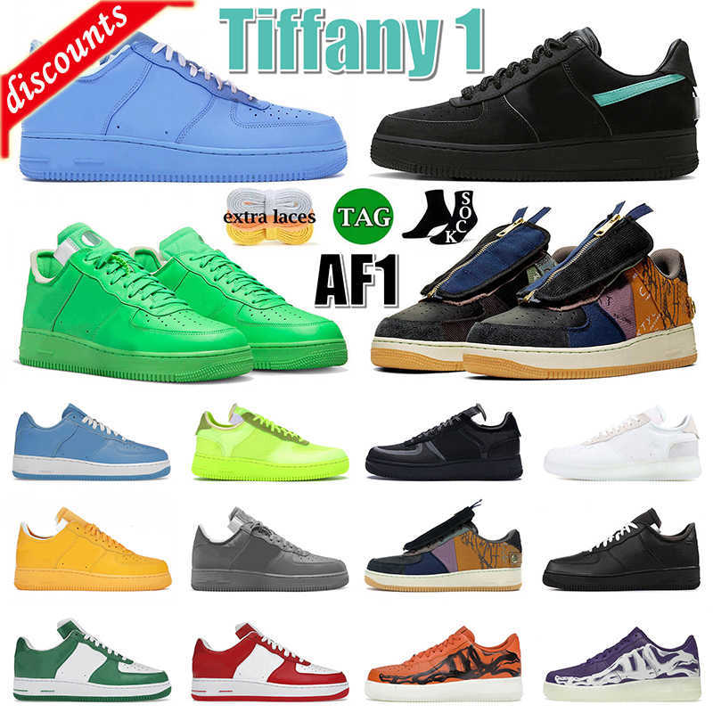 

2023 New Tiffany af1 Sneakers Running Shoes Designer Airforce 1 Offs White MCA University Blue Brooklyn Classic Triple White Volt TS Travis, A1 triple white 36-47