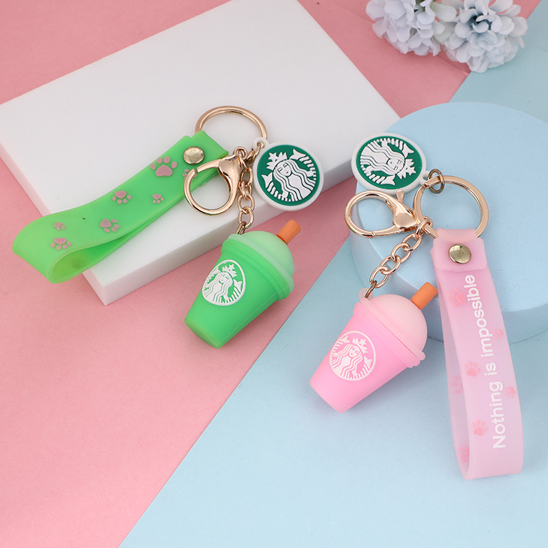 

Party Gift Starbucks milk tea cup key chain charm car bag small charm