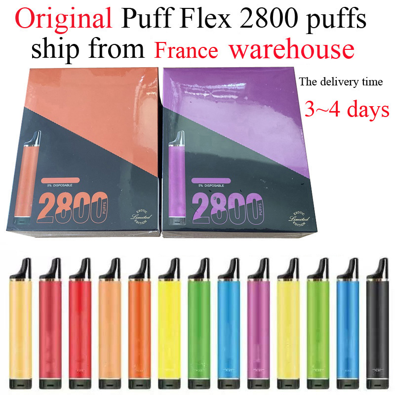

Puff Flex 2800 puffs disposable Vape device kits e cigarette 850mah battery pre-filled 8ml vaporizer ship from French warehouse 2~4 days will delivery