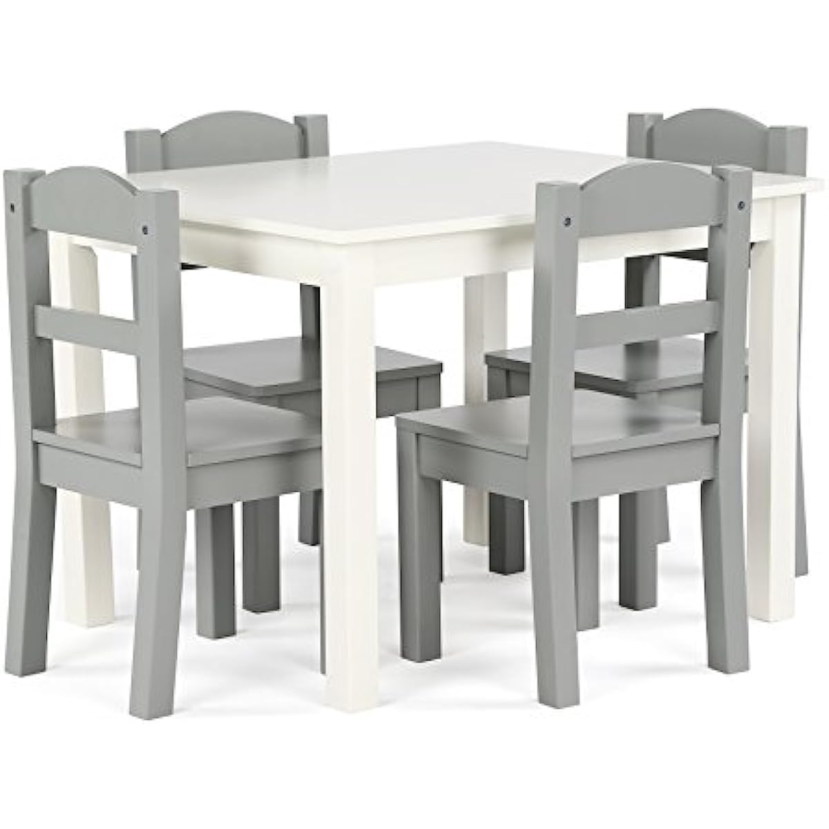 

Humble Crew White/Grey Kids Wood Table and 4 Chairs Set