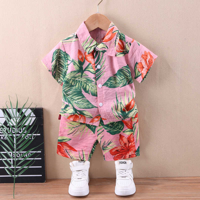 

Clothing Sets IENENS Fashion Print Short Sleeves Shirts Shorts Suits Summer Beach Clothes Sets Kids Casual Clothing Boy's Outfits Baby Wear P, White