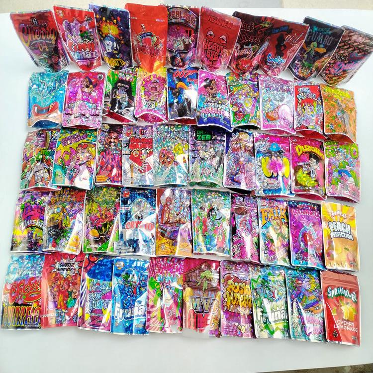 

Packing Bags 50Design Paletas Hologram Mylar 3.5 Foil Resealable Uniquely Shaped Pouches With Zipper Runtz Smellproof Plastic Cut Ou Ot3Yq