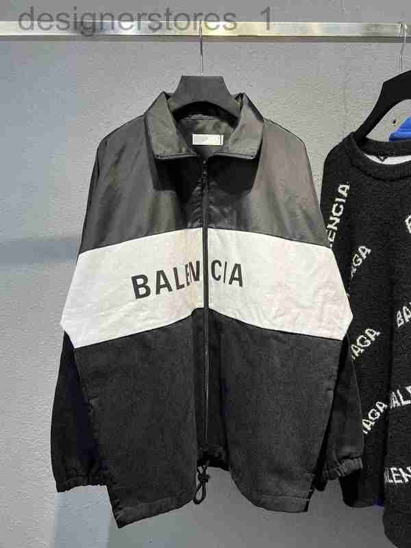 

Men's Jackets Designer Charge coat letter print loose windproof fashion couple versatile patchwork style R35O, Black