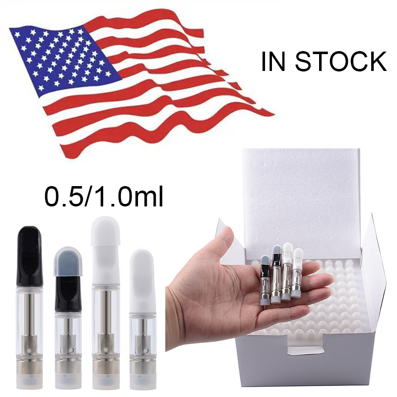 

USA Warehouse TH205 Vape Cartridges 1.0ML 0.5ML Atomizers Ceramic Coil Empty Vapes Pen Cartridge 510 Thread Dab Pens Wax Vaporizer
