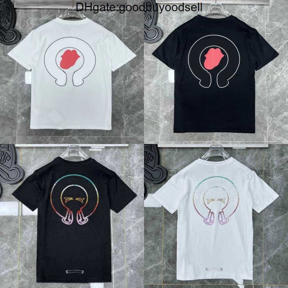 

Fashion Mens Classic t Shirts Brand Top T-shirts Ch White Short Sweater Casual Embossed Letter Horseshoe Sanskrit Cross Pattern Designers MOOU, 08