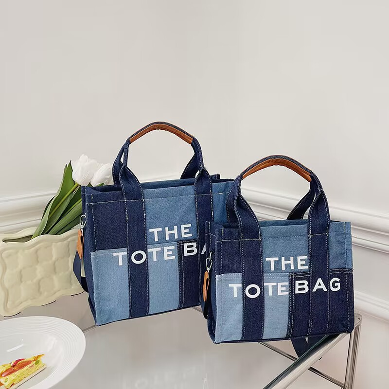 

The Tote Bag Lady Famous Designer Splicing denim canvas Messenger Plain Cross body Shoulder Bags Handbags Women Totes purse Crossbody Casual shopping shoulder Bags