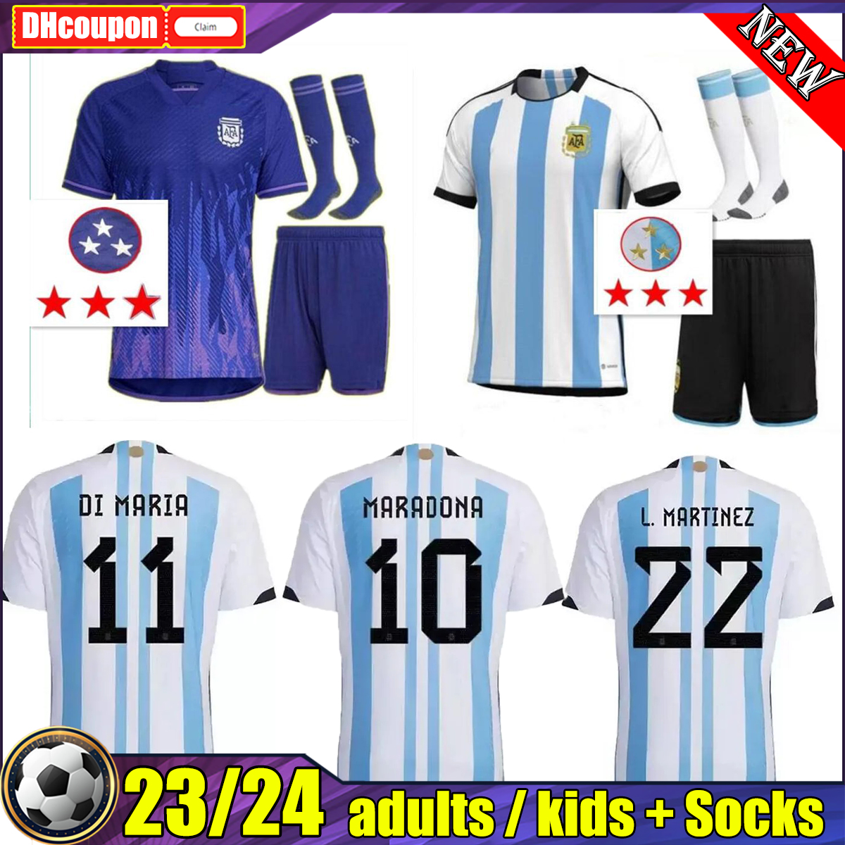 

22 23 Argentina J. Correa soccer Jerseys 2022 2023 DYBALA KUN AGUERO LO CELSO MARTINEZ TAGLIAFICO icardi L. MARTINEZ jersey football shirt adult kids kit socks, 02