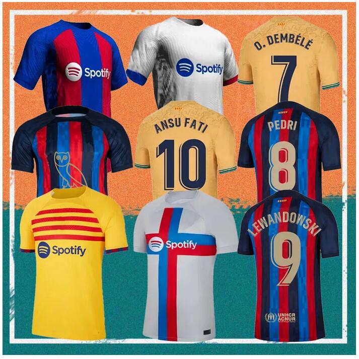 

22/23/24 LEWANDOWSKI ANSU FATI Soccer Jerseys 2022 FERRAN ADAMA AUBA CHRISTENSEN O. DEMBELE PEDRI MEMPHIS DEST GAVI barcelona maillots football shirt kids kit uniform
