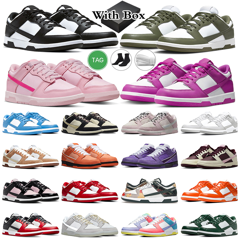 

Big Size With Box low Running Shoes Mens Womens Trainers Panda Triple Pink Foam Active Fuchsia Orange Lobster Medium Olive Grey Fog GAI Sports Sneakers, Green glow