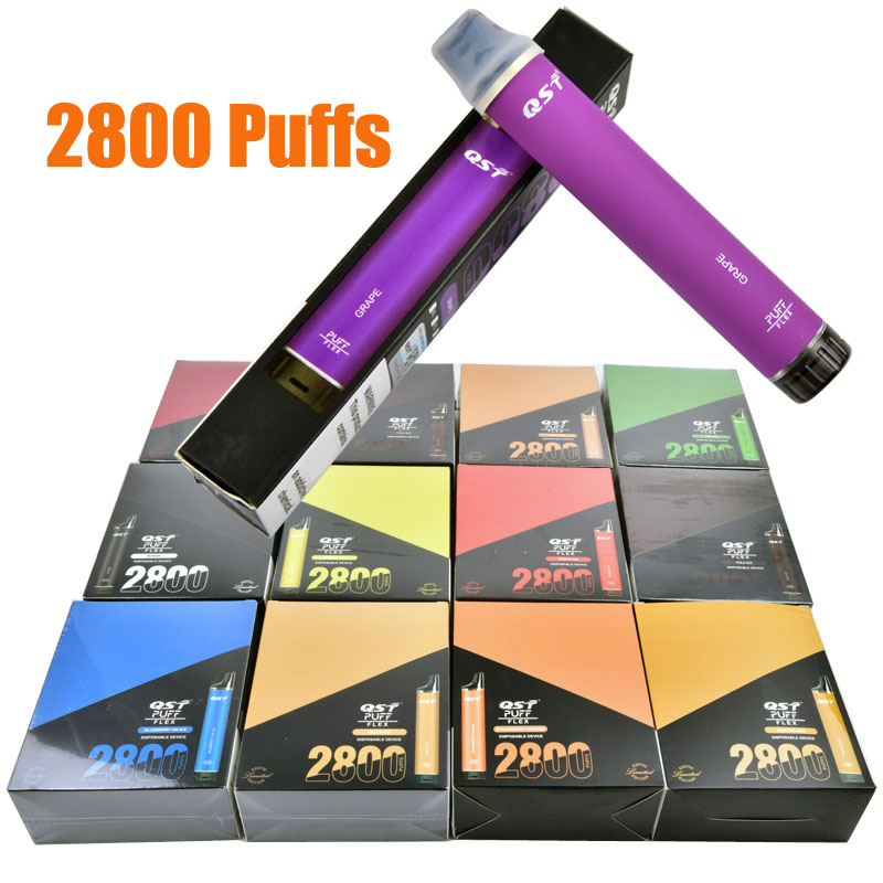 

Puff Flex 2800 Puffs Disposable Vape E cigarettes 8ml Vaporizer Stick Vapor Kit 5% 2% 0% Pre Filled Cartridge Device bars