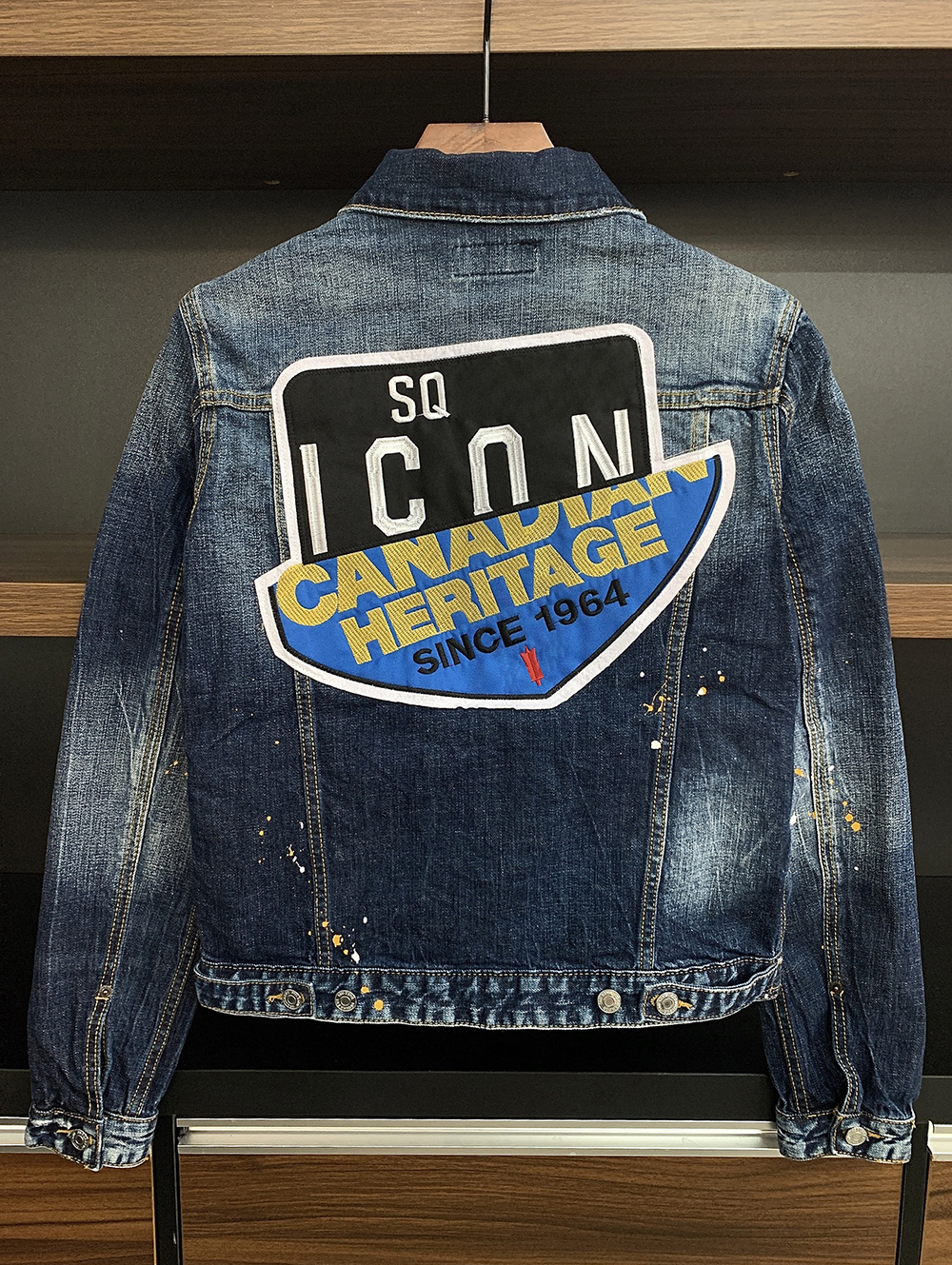

DSQ PHANTOM TURTLE Denim Jacket men coat Blue Casual cotton Turn-down Collar Long Sleeve Denim Bomber jackets for man 98369, As picture