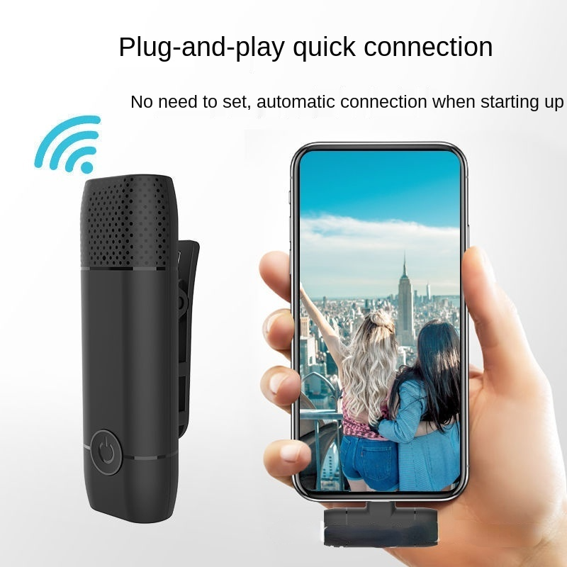 F12 Wireless Bluetooth Collar Clip Wheat Mobile Phone Microphone Integrated Sound Card Singing recording Live Voice Changer-image-850446554