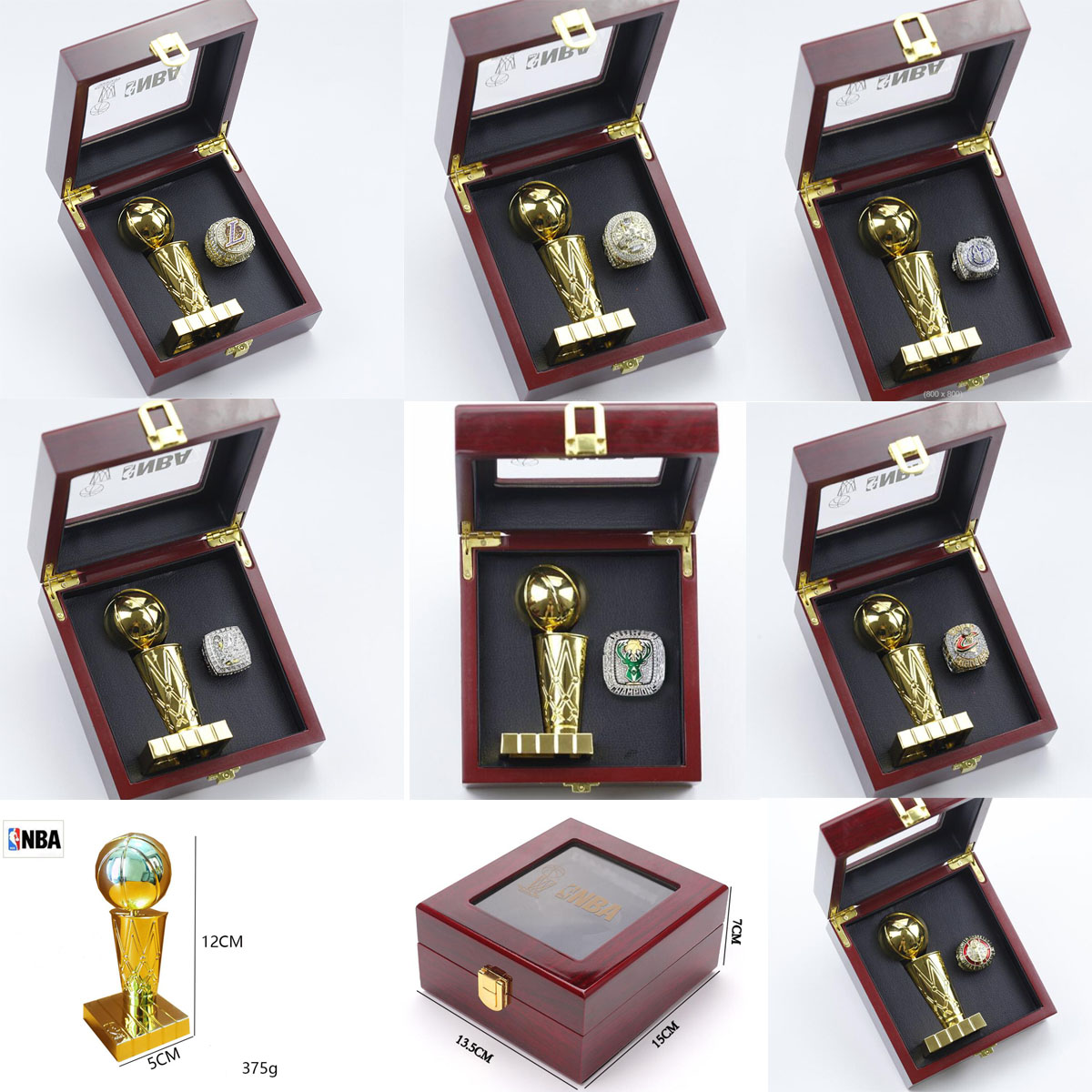 

55pcs 1967 to 2023 Basketball Team champions Championship Ring Trophy With Wooden Display Box Set Together Sport Souvenir Men Women Boy Fan Gift 2022 Hip hop Punk