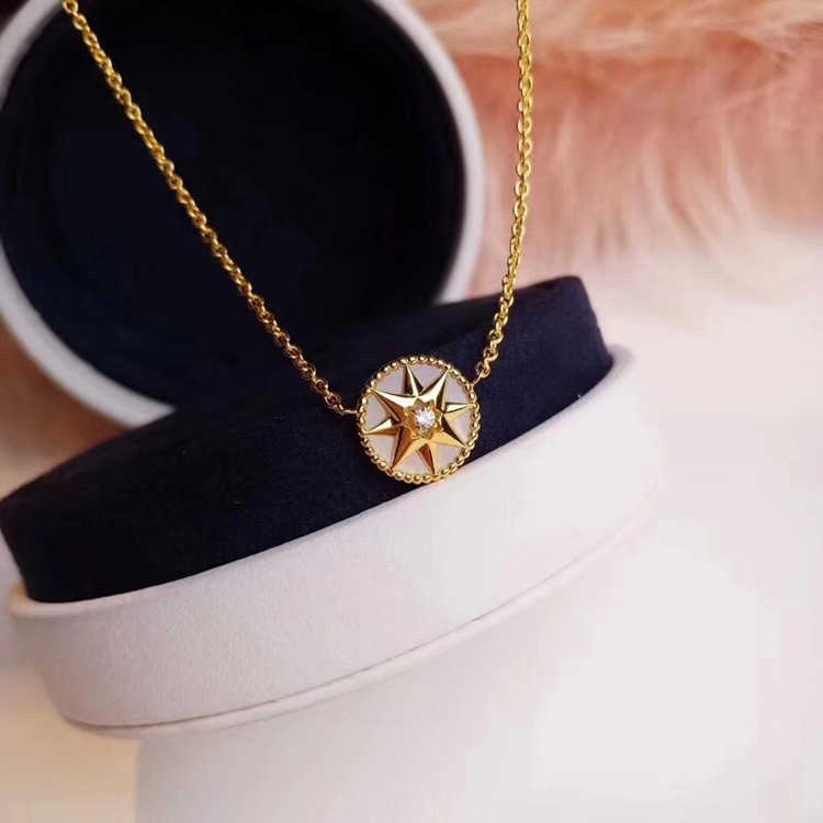 

Dijia six-star compass white fritillary double-sided necklace female simple clavicle chain L0-L1 16
