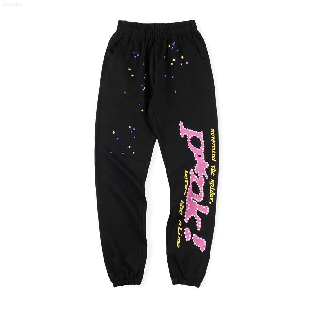 

Men's Pants Pink Puff Print Spider Web 555555 Black Sweatpants Men Women 1 1 Heavy Fabric Sp5der Pants Joggers Drawstring Trousers 9164