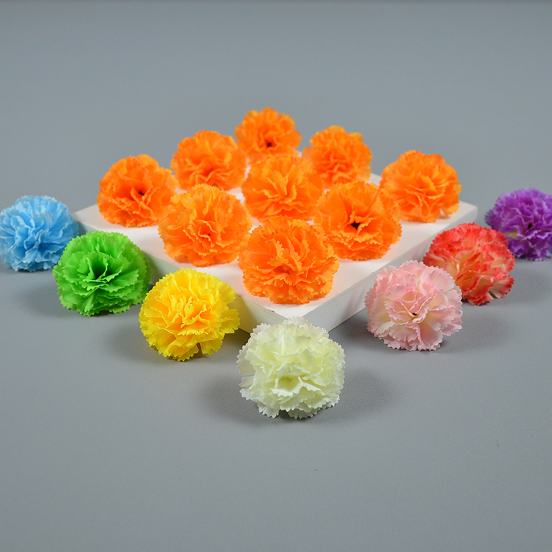 

100PCS Fake Flower Heads Silk Carnations Head in Bulk Artificial Mini Hydrangea for Home Weddings Party Marriage Car Decoration DIY Crafts, Red edge