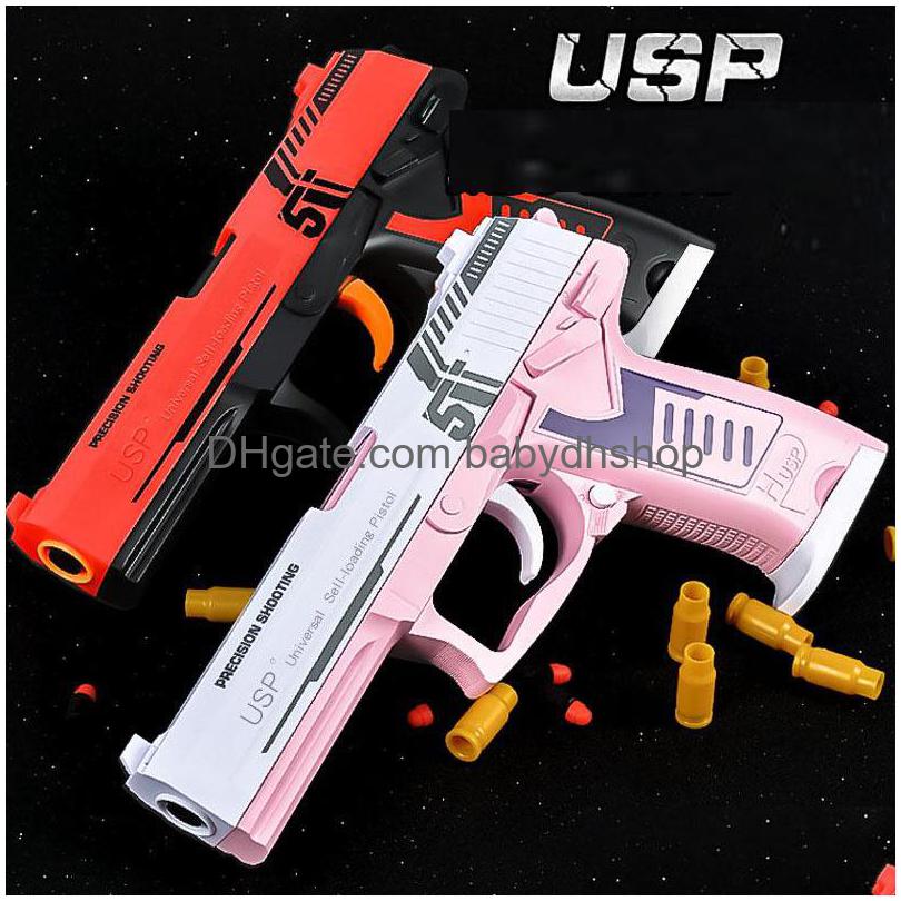 

Gun Toys Airsoft Usp Pistol Soft Manual Heat Toy Children Armas Blaster Sgun Model Adts Child Outdoor Games Boys Gifts Drop Delivery Dhxva