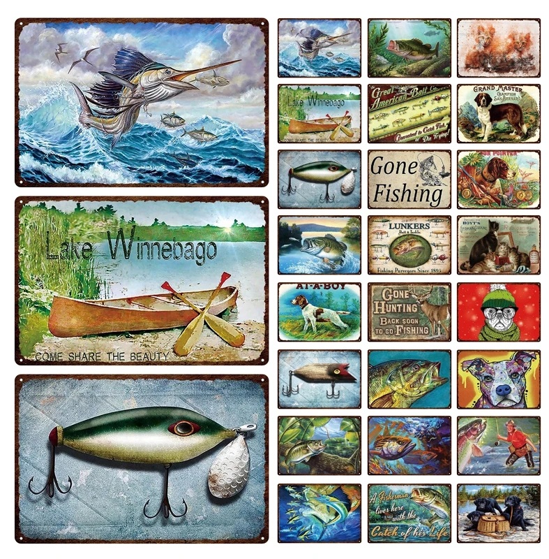 

Go Fishing Metal Tin Sign Fishing Rules Signs Fisherman Home Decor Fishing place Iron Plate Sign Kitchen Art Metal Painting Personalized Metal sign Size 30X20CM w01