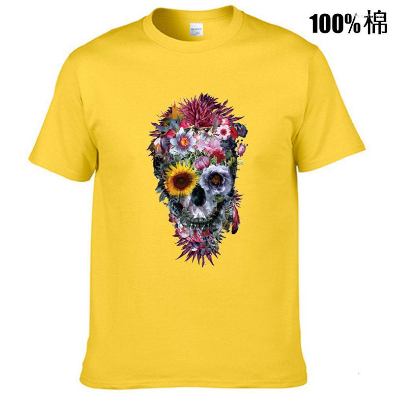 

Men' T Shirts Drop Cotton Short Sleeve Skull Print Men Shirt Casual Loose Streetwear Tshirt, Pink