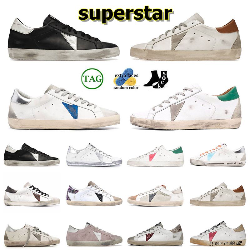 

Designer Mens Golden Goose Women Sneakers Shoes New Style Dirty Shoe Italy Scarpe Luxury Fashion Superstar Skat Low Loafers Flat Platform 35-46, A37 white red glitter