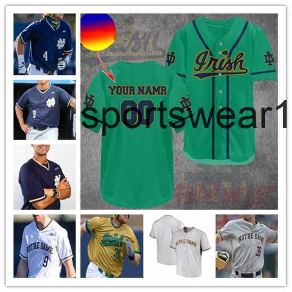 

College Baseball Wears Ncaa Notre Dame Baseball Jersey David LaManna Carter Putz Ryan Cole Jack Zyska Jack Brannigan Penney Jared Miller, Men green