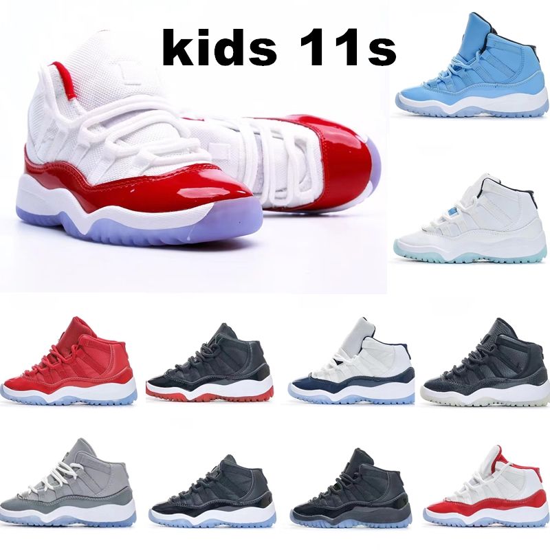 

11 news 11s Cool Grey kids shoes black boys grey sneaker designer basketball cherry trainers baby kid youth toddler infants children boy girls shoes 26-35