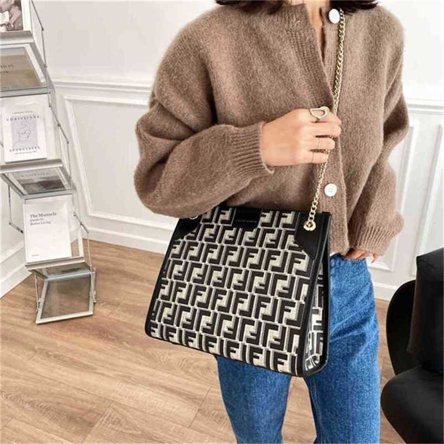 

handbag 2023 Fashion women's bag leather quality Handbag capacity tote letter shoulder red chain messenger Bag