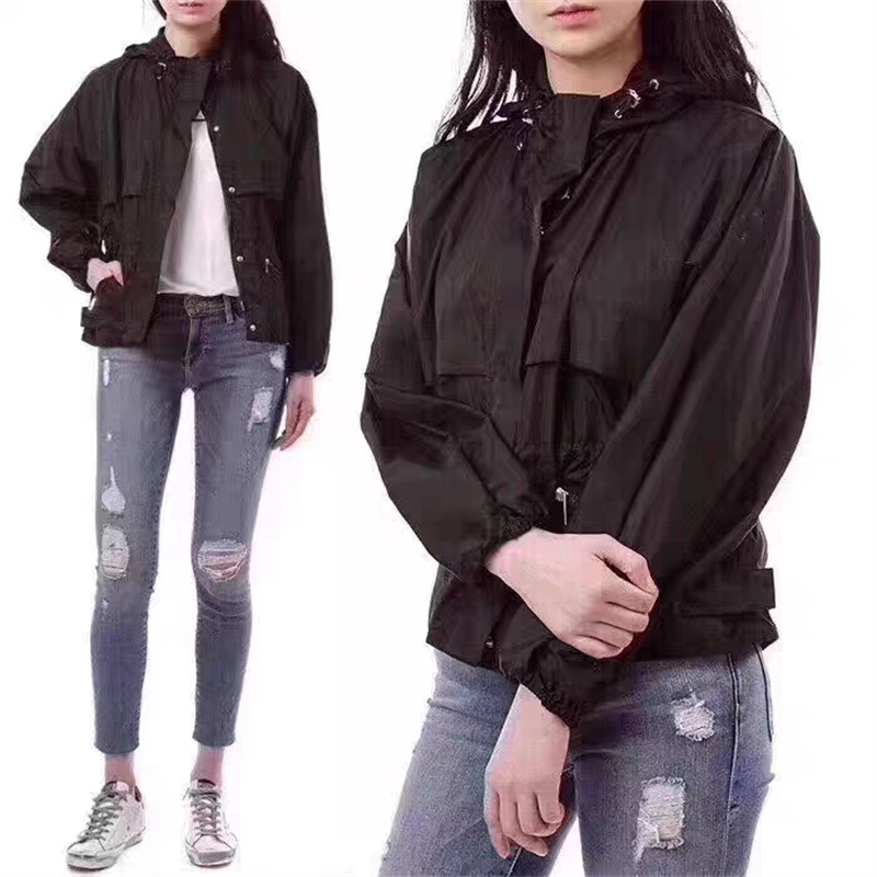 

Luxury designer Trench Coats Women Fashion Spring Jackets Pockets Hooded Thin Sunprotection Summer Trench Clothes, White