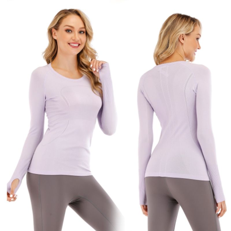 

Women Yoga Swiftly Tech Shirt Ladies Sports T Shirts Long Sleeve Outfit T-shirts Moisture Wicking Knit High Elastic Fitness Workout Lulu Women Quick Dry Shirts Lu008, 014