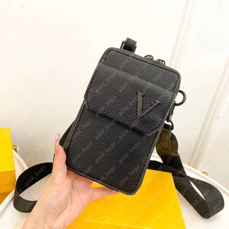

Phone Bag Men Women Designer Crossbody Bags Small Shoulder Bags Handbags V Waistbag Lady Luxury Phone Case Designers Totes Cross Body Pouch, Black