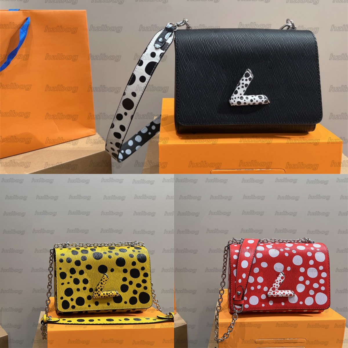 

2023ss TWIST Chain Crossbody Bags Twist-lock Epi Flap Tote Bag Dots Designer Womens Luxurious Handbag Leather Yayoi Kusama Shoulder Bag, Color 03