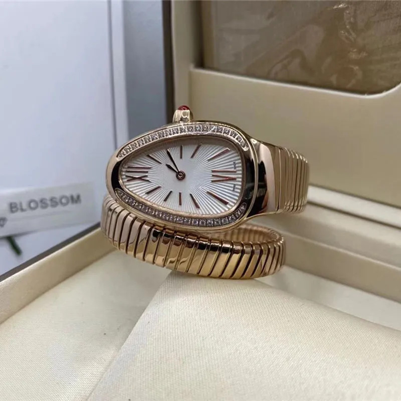 

Luxury lady Bracelet Women Watch gold snake Watches Top brand diamond Stainless Steel Wristwatches for ladies Christmas Valentines Mother's Day Gift, Color 9