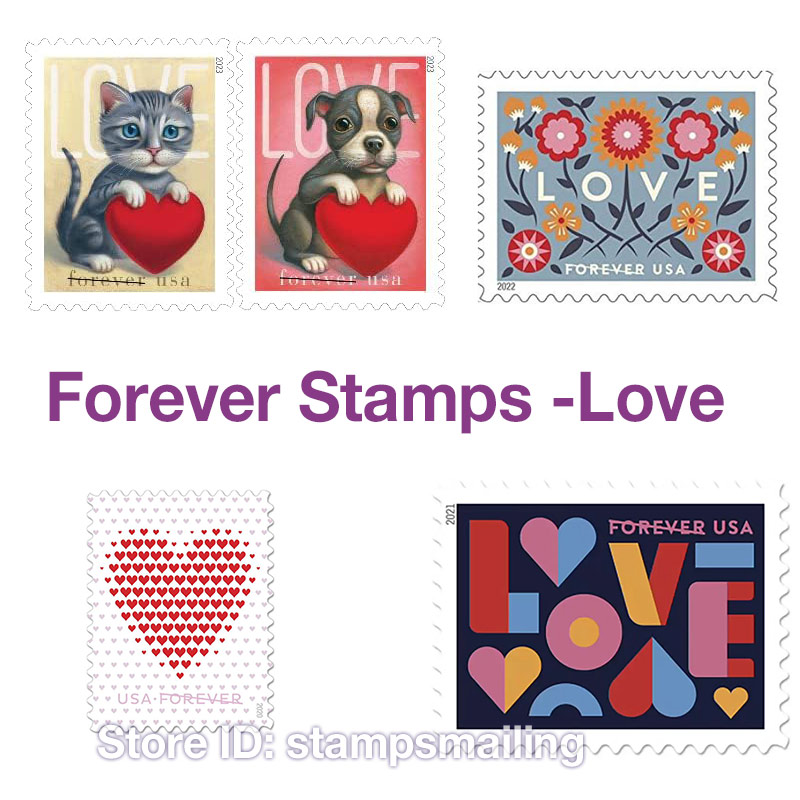 

Forever Rate 2023 Love Theme Sheet of 20 1st Class Postal Mailing Wedding Engagement Celebration Invitation Party, Us stamps