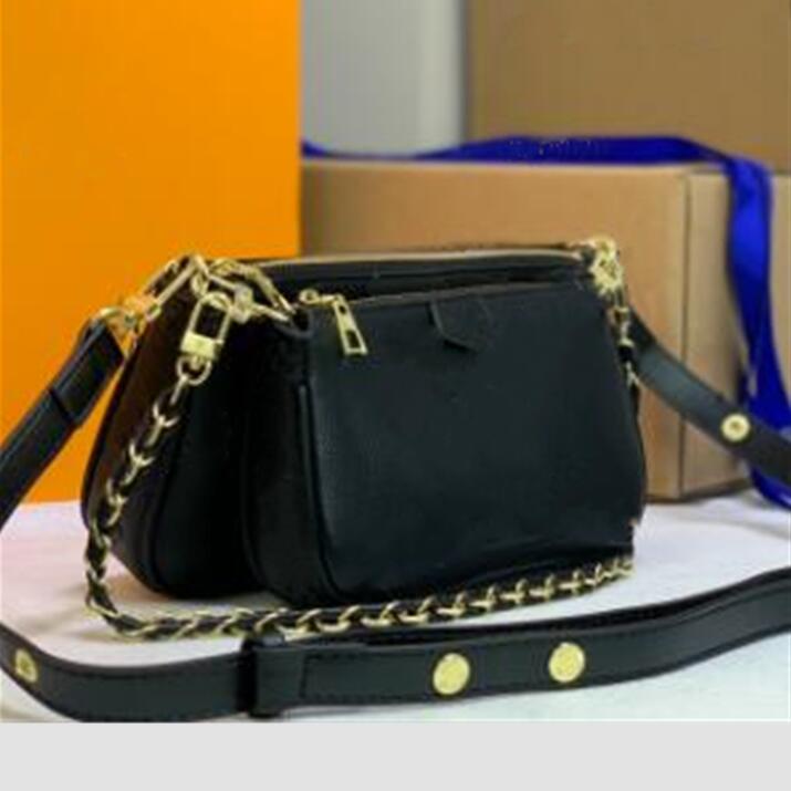 

Designer Woman Handbag Shoulder Bag messenger women lady clutch purse original box flower serial number three in one, 45777 black