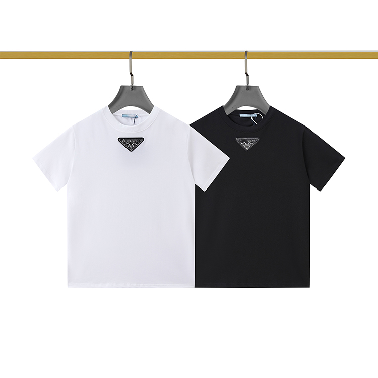 

Men's T-Shirts Designer t shirts Round Neck Casual Couple Cotton Short-Sleeved T-Shirt for women men basic Top, Black