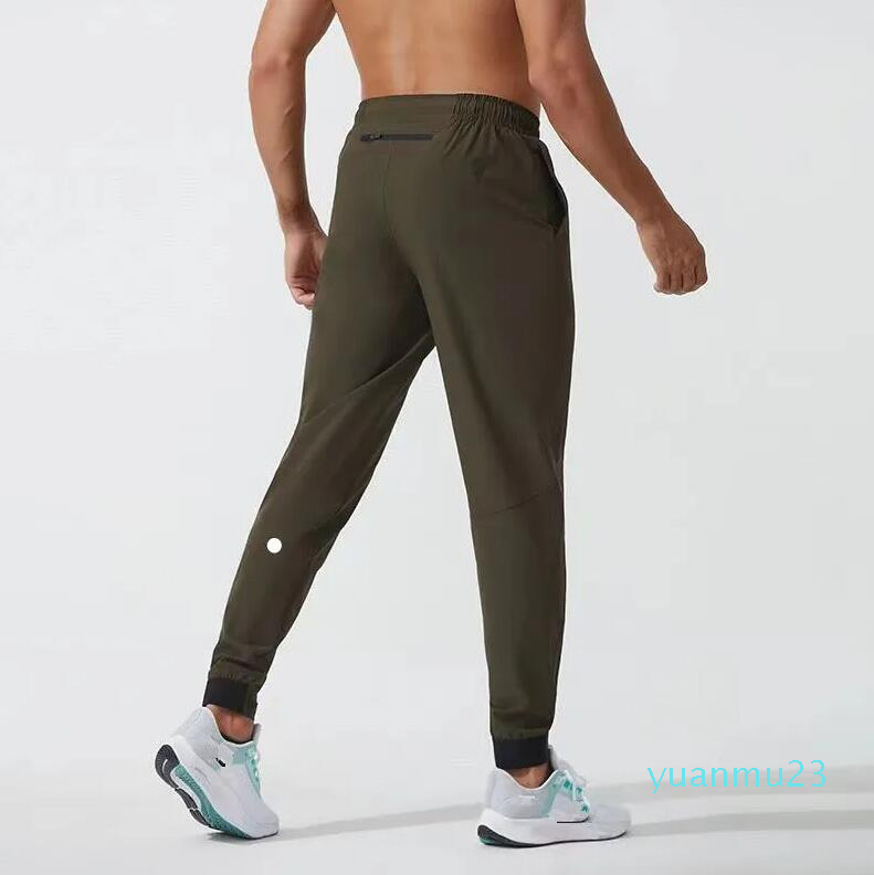 

LL Men's Jogger Long Pants Sport Yoga Outfit Quick Dry Drawstring Gym Pockets Sweatpants Trousers Mens Casual Elastic Waist fitness 66, Grey