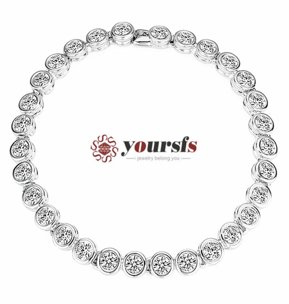 

Yoursfs CZ Tennis Bracelet Round Cut Cubic Zirconia Woman 18K Rose Gold Plated for Wedding Anniversary Gift B0148164324