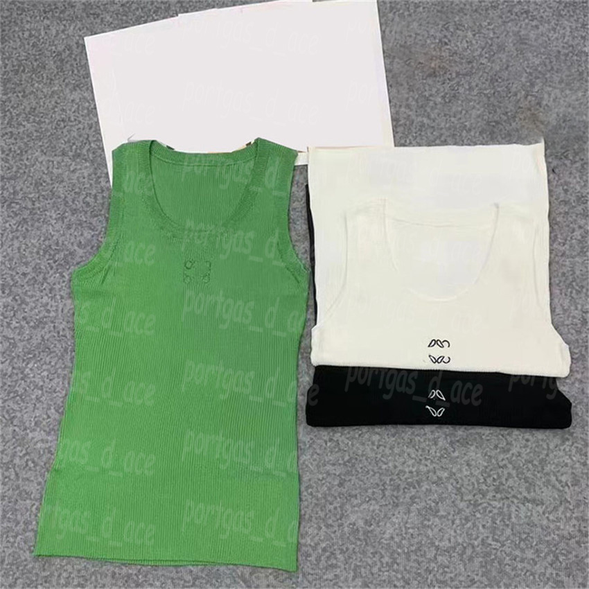 

Women Vest t Shirt Embroidered Design Knit Tanks Sleeveless Spring Summer Tank Tops Fashion Jumpers, White with tag ~