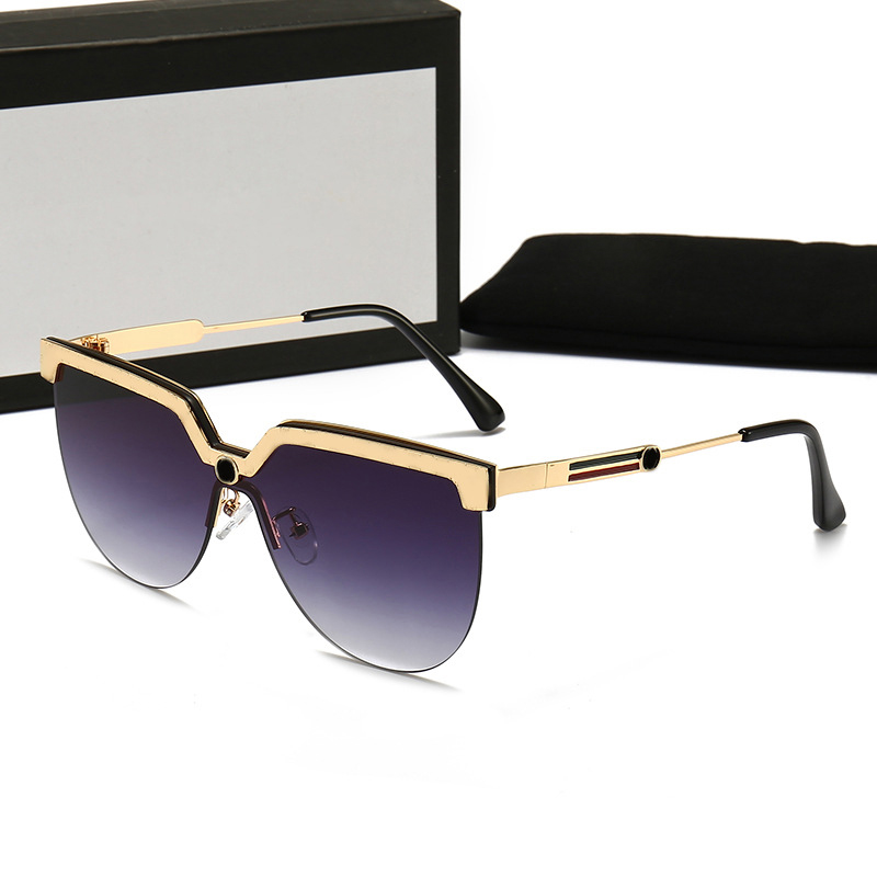 

Niche designer polarized half frame glasses sunglasses Ladies 2023 fashion Europe and America PC frame style glasses UV400 protective lenses