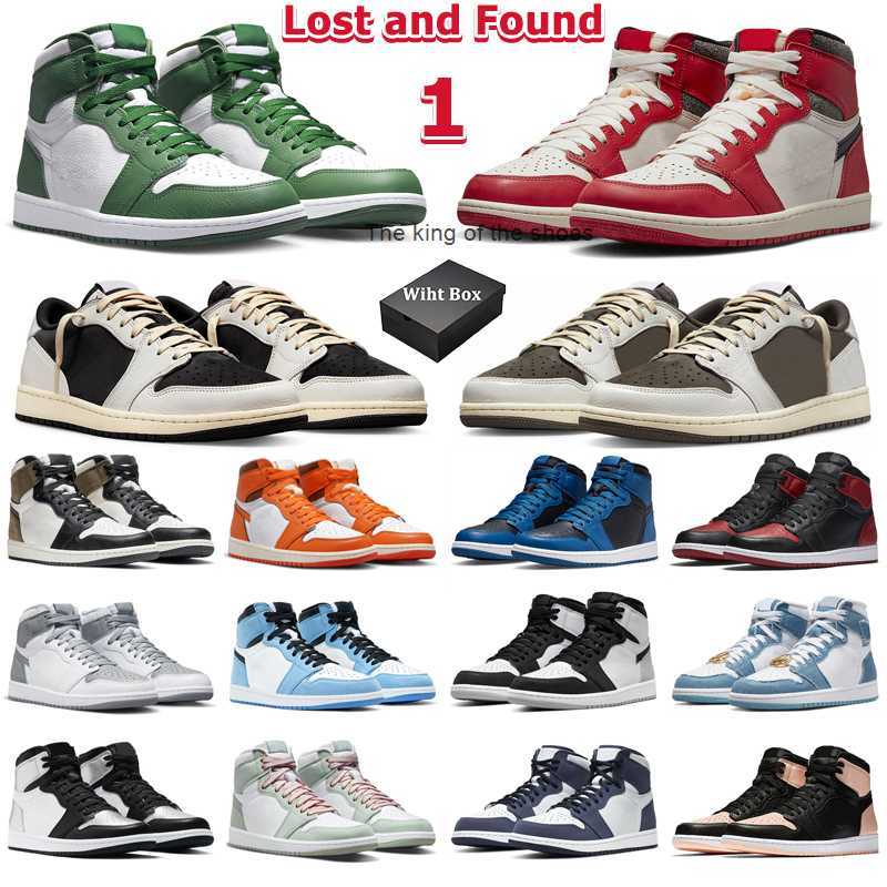 

2023 OG With Box travis scotts 1 Retro Basketball Shoes 1s Men Women Chicago Lost and Found Reverse Mocha Olive Patent Bred Starfish Taxi Denim Mens