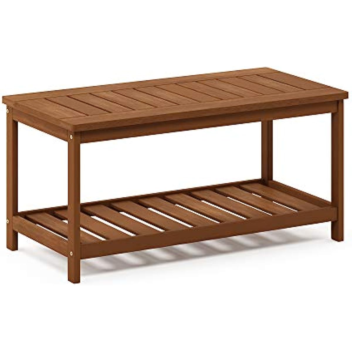 

Furinno FG18508 Tioman Hardwood Patio Furniture 2 Tier Coffee Table in Teak Oil Natural
