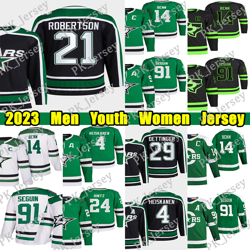 

#14 Jamie Benn Reverse Retro hockey jersey #21 Jason Robertson 18 Max Domi 91 Tyler Seguin 4 Miro Heiskanen Esa Lindell Roope Hintz Mike Modano Jake Oettinger jerseys, Black new reverse retro men