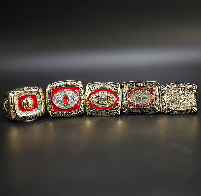 

1972 1982 1983 1987 1991 Washington Red Skin Football Championship Ring Set 5 Pieces
