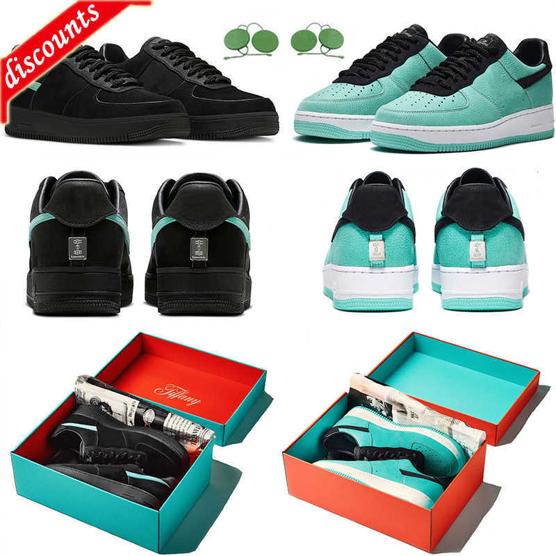 

2023 New Tiffany airforces 1 Low Running shoes Blue Black Multi Color men women trainers Outdoor Sports designer Sneakers shoe 36-45